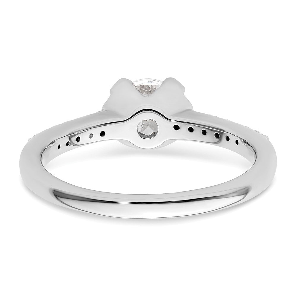 Exclusive 14K White Gold Semi-Mount Engagement Ring, 5.80mm, 1/10 Carat Diamonds, Stylish Value