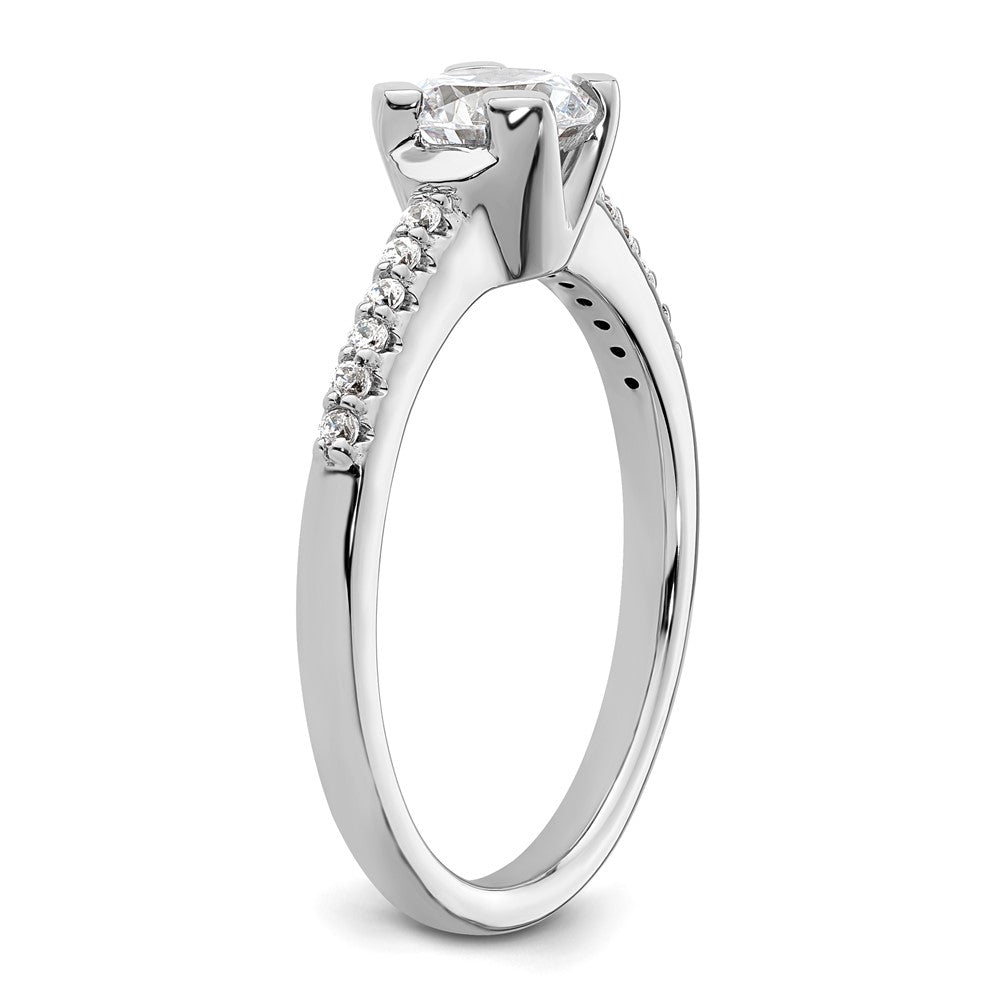 Exclusive 14K White Gold Semi-Mount Engagement Ring, 5.80mm, 1/10 Carat Diamonds, Stylish Value