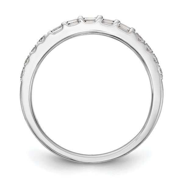 14K White Gold 1/4 Carat Diamond Contoured Wedding Band - Style GR1-1022622