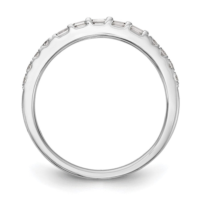 Buy Exclusive 14K White Gold 1/4 Carat Diamond Contoured Wedding Band-2