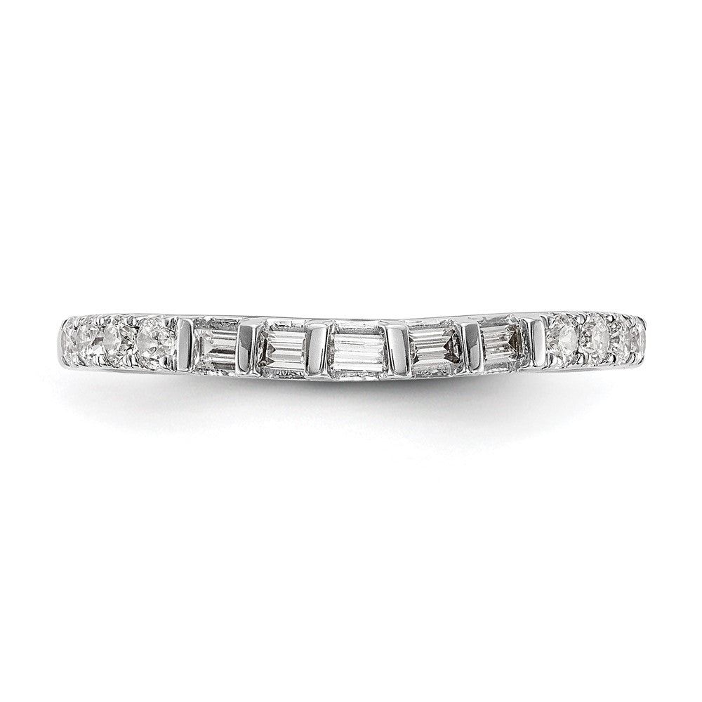 Buy Exclusive 14K White Gold 1/4 Carat Diamond Contoured Wedding Band