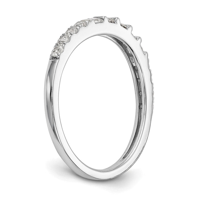 Buy Exclusive 14K White Gold 1/4 Carat Diamond Contoured Wedding Band-6