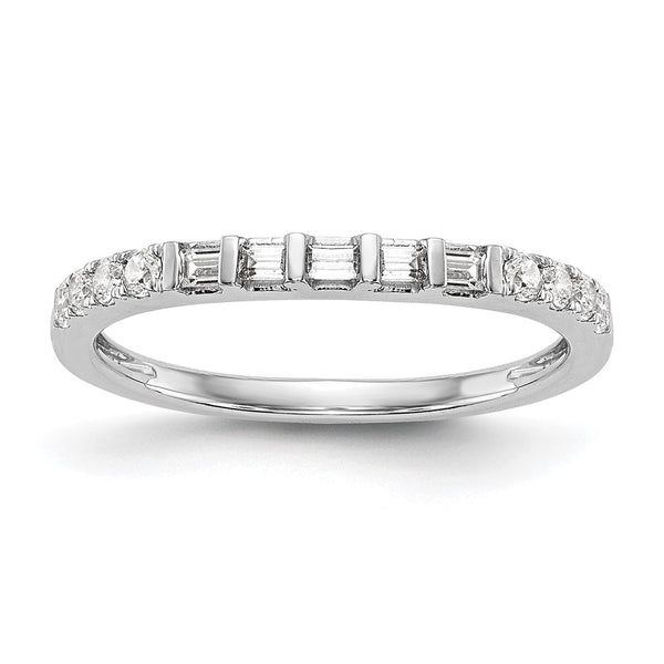 14K White Gold 1/4 Carat Diamond Contoured Wedding Band - Style GR1-1022622