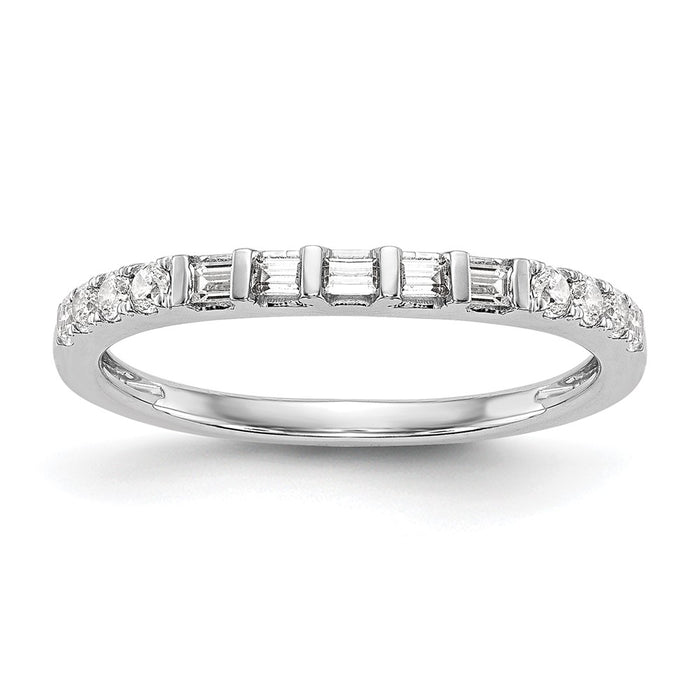 Buy Exclusive 14K White Gold 1/4 Carat Diamond Contoured Wedding Band-1