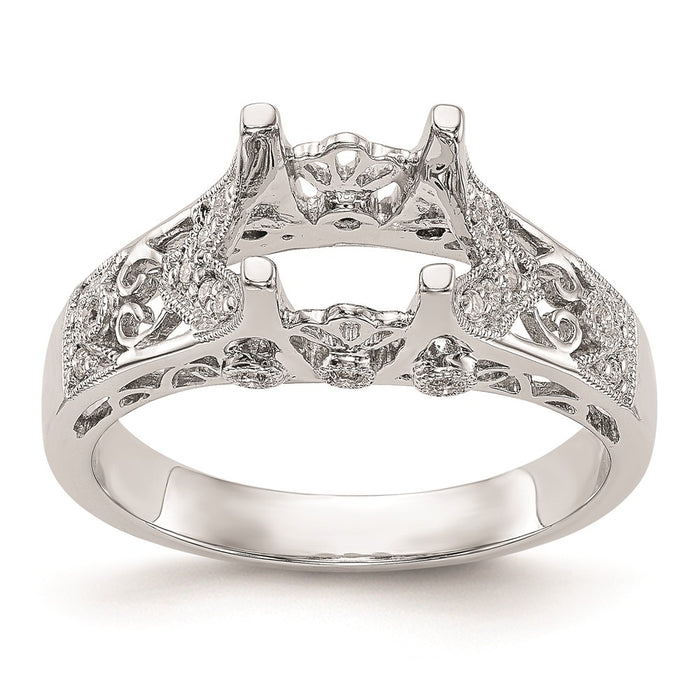 Buy Stylish 14K White Gold Engagement Ring Setting - Affordable Luxury Design-7