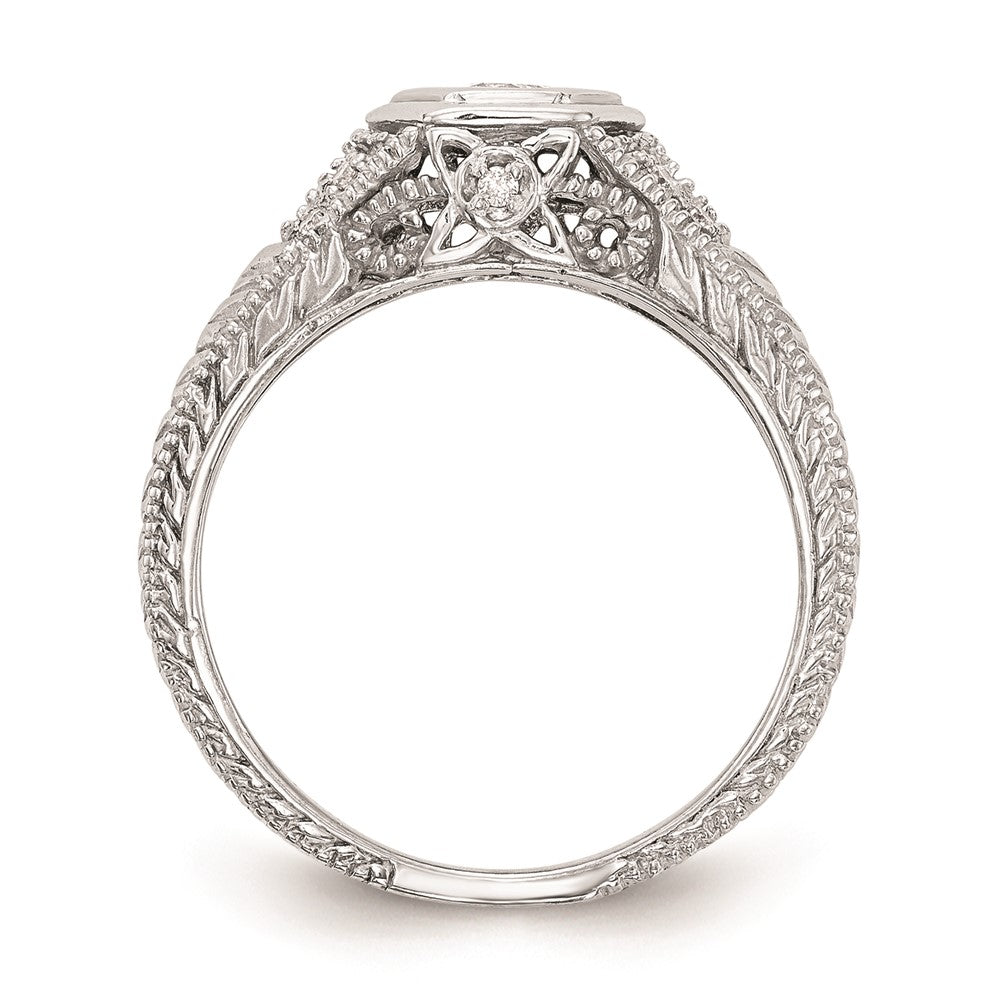 Buy Stylish 14K White Gold Hexagonal Bezel Engagement Ring Setting - 5g