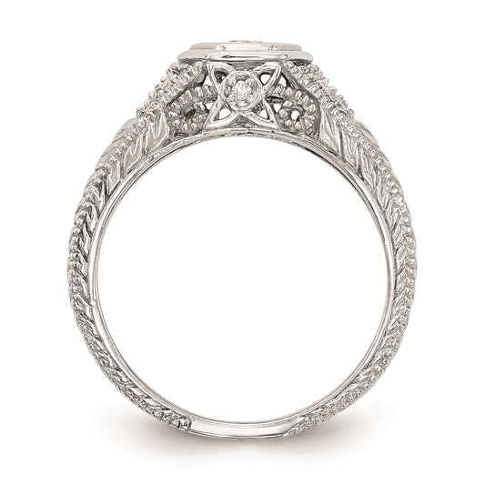 Buy Stylish 14K White Gold Hexagonal Bezel Engagement Ring Setting - 5g