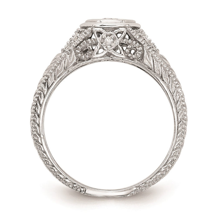 Buy Stylish 14K White Gold Hexagonal Bezel Engagement Ring Setting - 5g-2