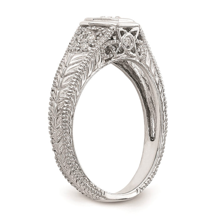 Buy Stylish 14K White Gold Hexagonal Bezel Engagement Ring Setting - 5g-5