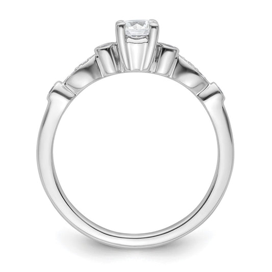 High-Quality 14K White Gold Semi-Mount Engagement Ring for 1/3 Carat Stone