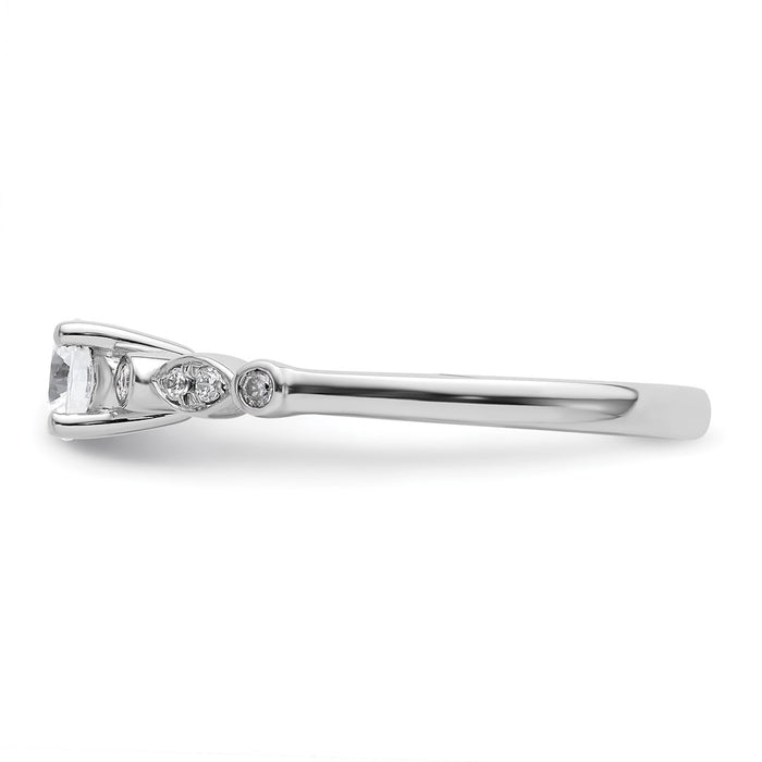 High-Quality 14K White Gold Semi-Mount Engagement Ring for 1/3 Carat Stone-3