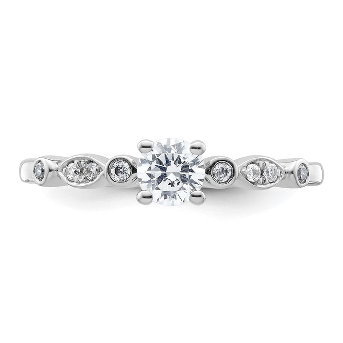 High-Quality 14K White Gold Semi-Mount Engagement Ring for 1/3 Carat Stone-4