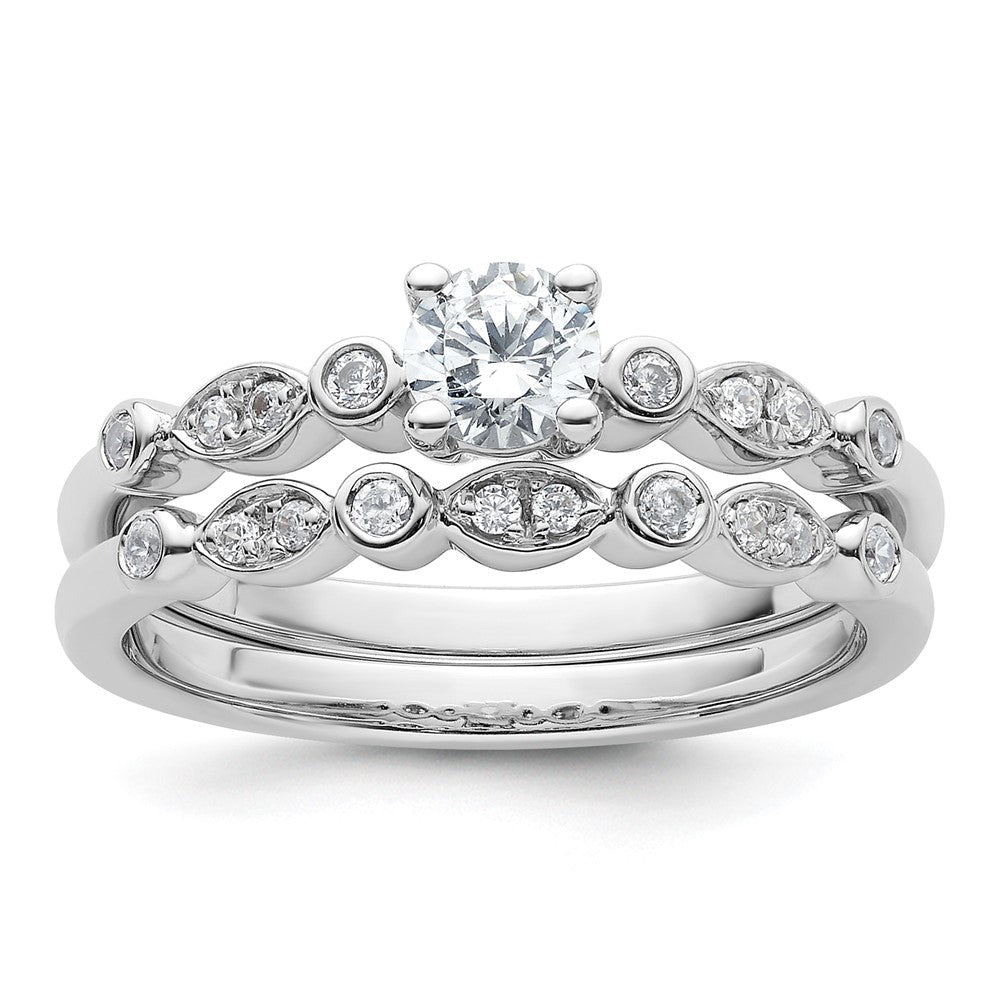High-Quality 14K White Gold Semi-Mount Engagement Ring for 1/3 Carat Stone