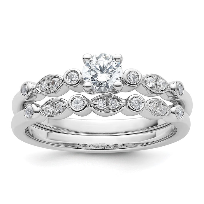High-Quality 14K White Gold Semi-Mount Engagement Ring for 1/3 Carat Stone-7