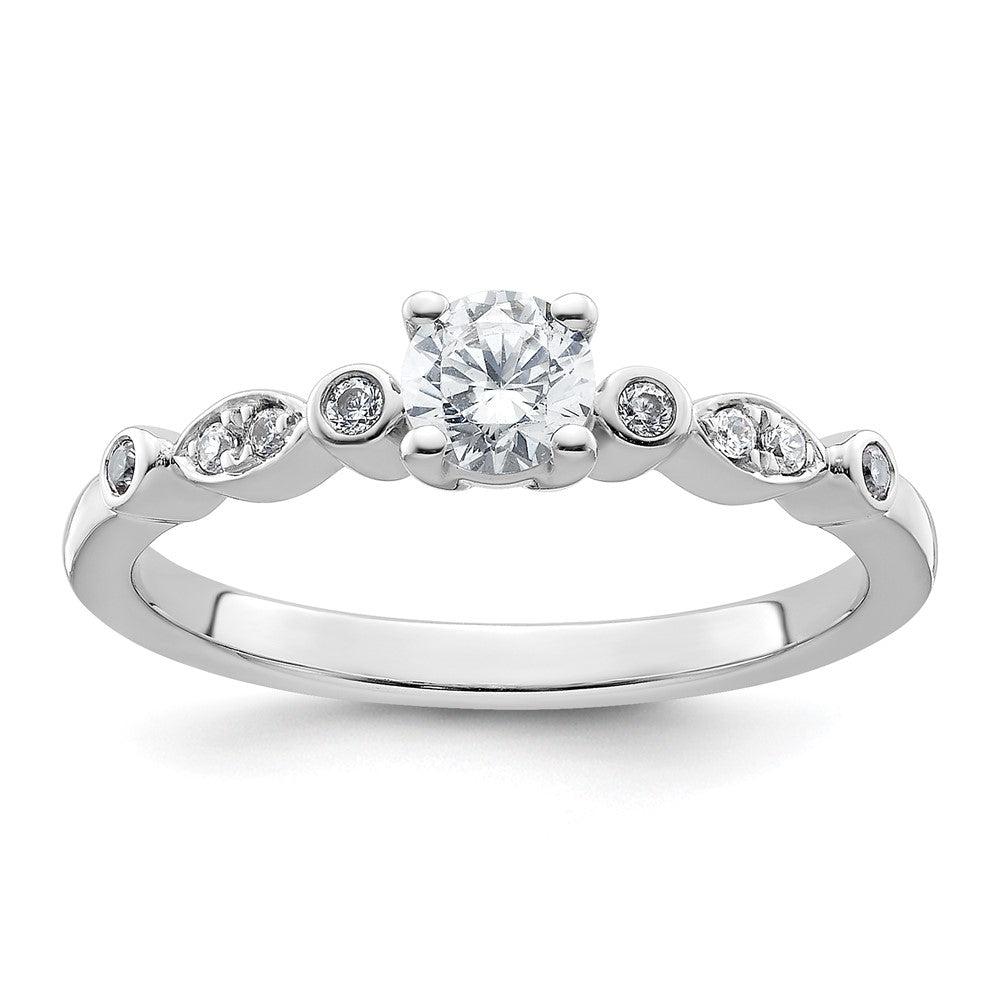High-Quality 14K White Gold Semi-Mount Engagement Ring for 1/3 Carat Stone