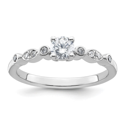 High-Quality 14K White Gold Semi-Mount Engagement Ring for 1/3 Carat Stone