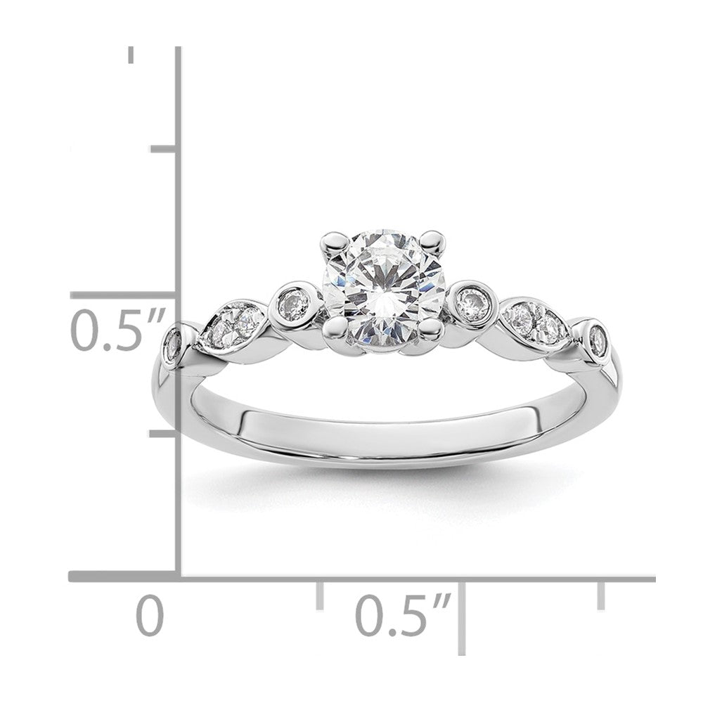 Buy 14K White Gold Semi-Mount Engagement Ring for 1/2 Carat Stone - Stylish!