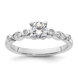 Buy 14K White Gold Semi-Mount Engagement Ring for 1/2 Carat Stone - Stylish!