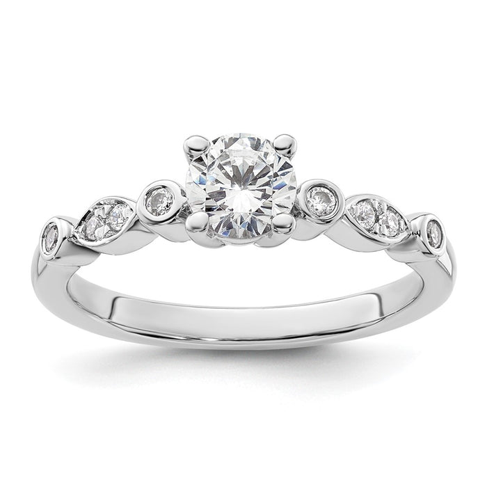 Buy 14K White Gold Semi-Mount Engagement Ring for 1/2 Carat Stone - Stylish!-1