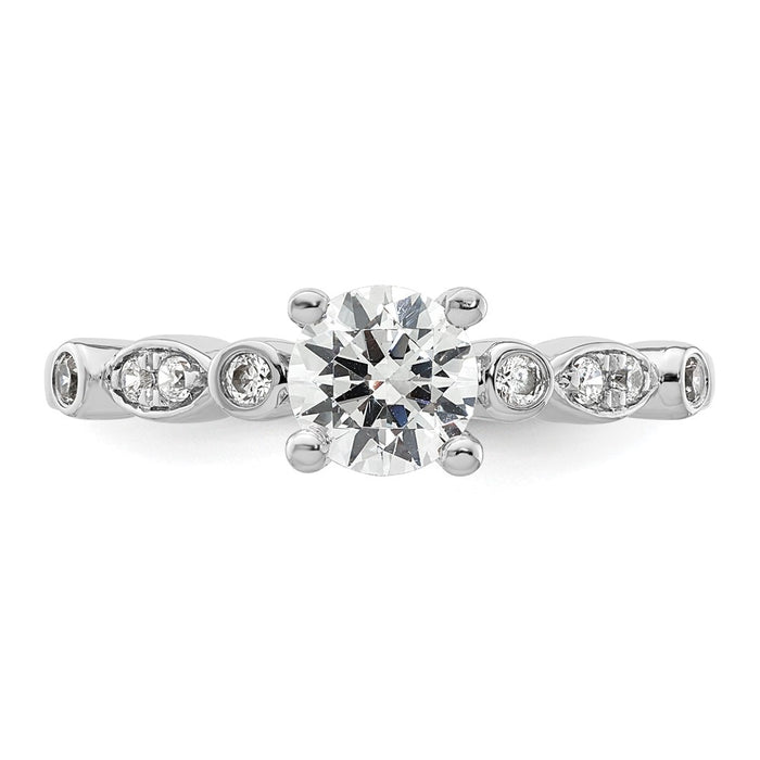 Buy Stylish 14K White Gold Semi-Mount Engagement Ring for 3/4 Carat Center-4