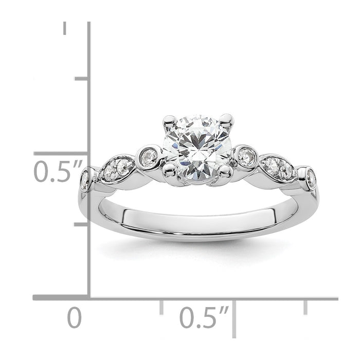 Buy Stylish 14K White Gold Semi-Mount Engagement Ring for 3/4 Carat Center-8