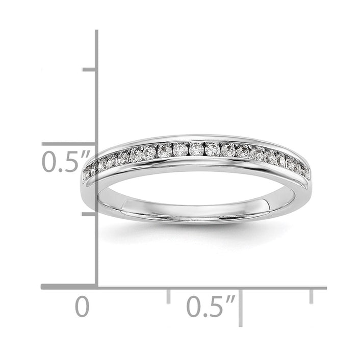Buy Stylish 14K White Gold Wedding Band with 1/5 Carat Diamonds - Value!-7