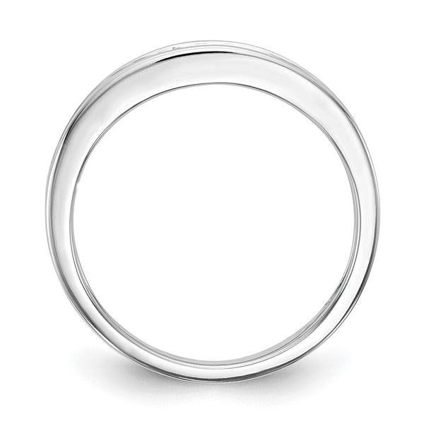 14K White Gold Wedding Band - 1/5 Carat Princess Cut Diamonds