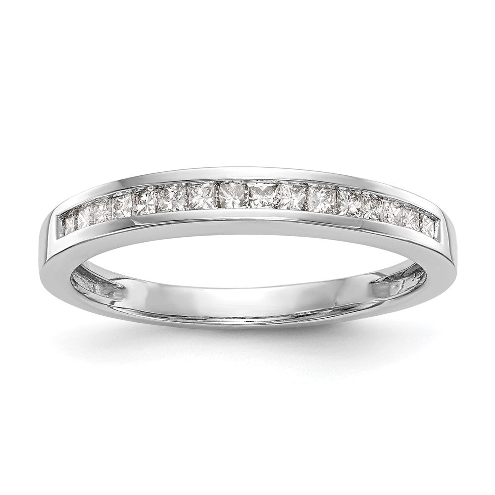 Exclusive 14K White Gold Wedding Band - 1/5 Carat Princess Cut Diamonds, Stylish Value