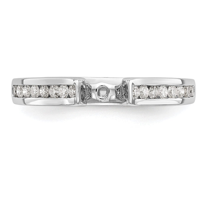 Buy 14K White Gold Semi-Mount Engagement Ring - 1/4 Carat Diamonds, Stylish Design-4