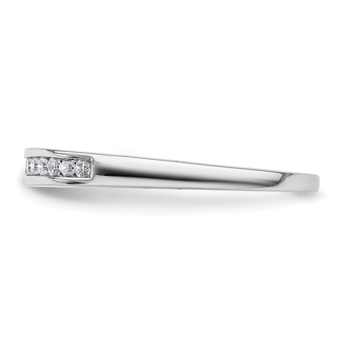 Buy Stylish 14K White Gold Wedding Band with 1/8 Carat Diamonds - Luxury Value!-3