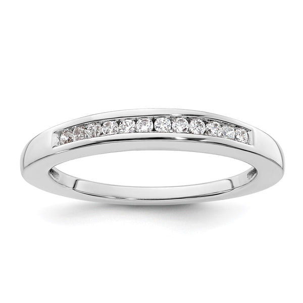 14K White Gold Wedding Band with 1/8 Carat Diamonds - Style GR1-1022658