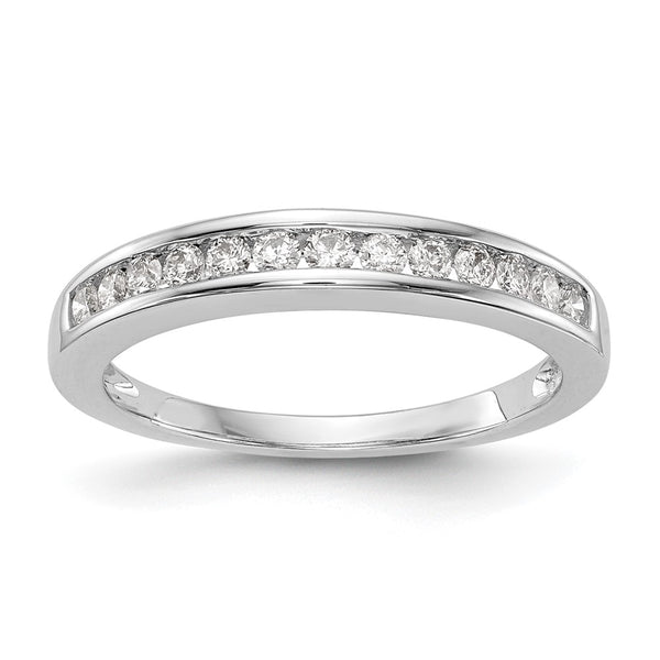 14K White Gold Wedding Band - 1/3 Carat Diamond