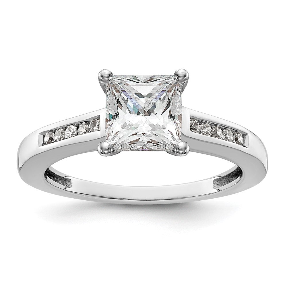 Exclusive 14K White Gold Channel-Set Semi-Mount Engagement Ring - 1/10 Carat Diamonds
