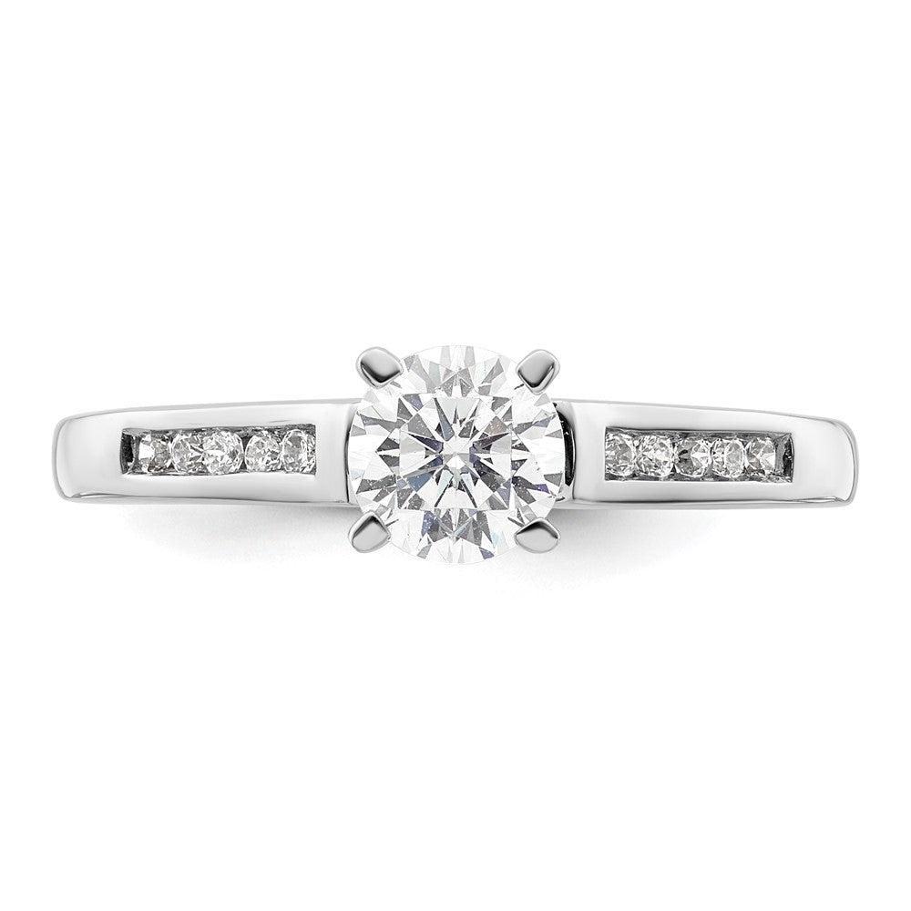 Exclusive 14K White Gold Channel-Set Semi-Mount Engagement Ring - 1/10 Carat Diamonds