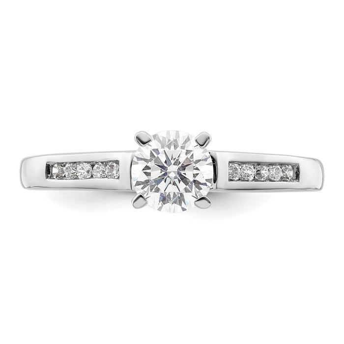 Exclusive 14K White Gold Channel-Set Semi-Mount Engagement Ring - 1/10 Carat Diamonds-4