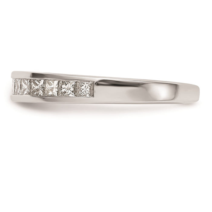 High-Quality 14K White Gold Princess Cut Channel Set Wedding Band - Stylish Value-3