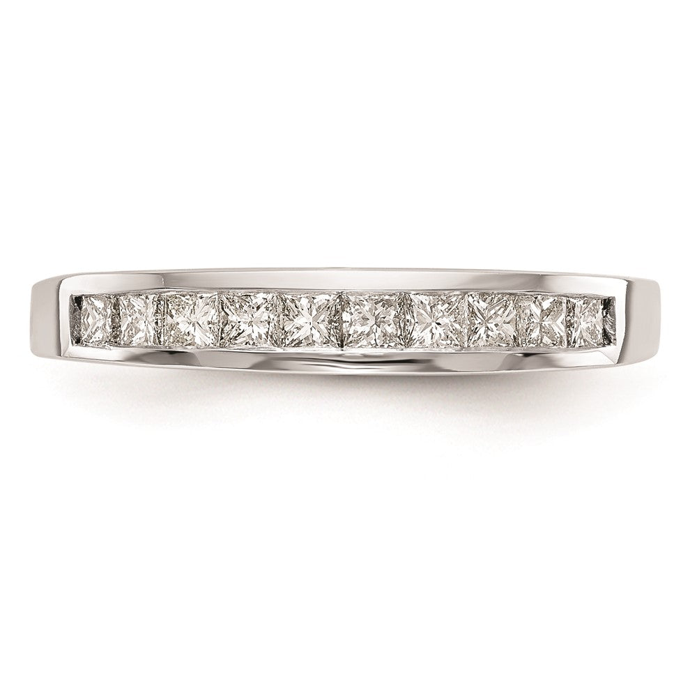 High-Quality 14K White Gold Princess Cut Channel Set Wedding Band - Stylish Value