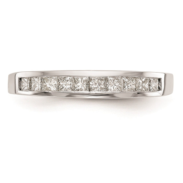 High-Quality 14K White Gold Princess Cut Channel Set Wedding Band - Stylish Value-4