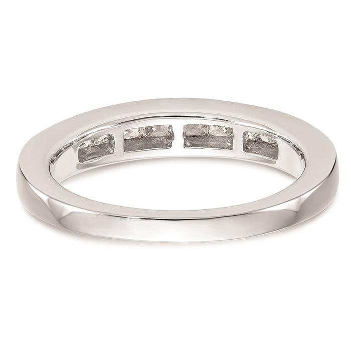 High-Quality 14K White Gold Princess Cut Channel Set Wedding Band - Stylish Value-5