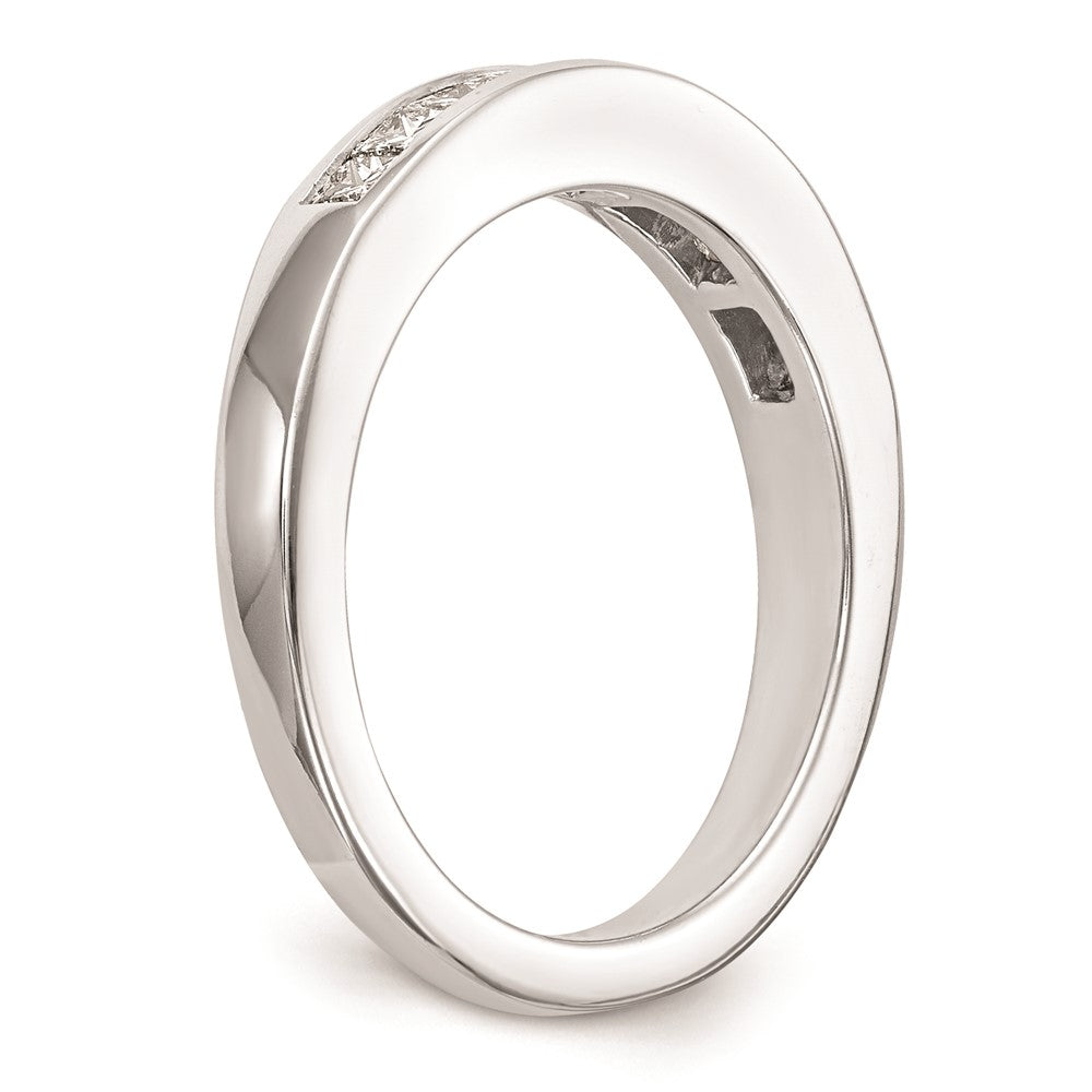 High-Quality 14K White Gold Princess Cut Channel Set Wedding Band - Stylish Value