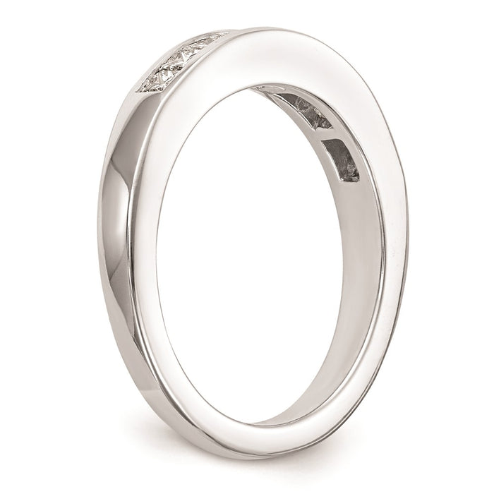 High-Quality 14K White Gold Princess Cut Channel Set Wedding Band - Stylish Value-6