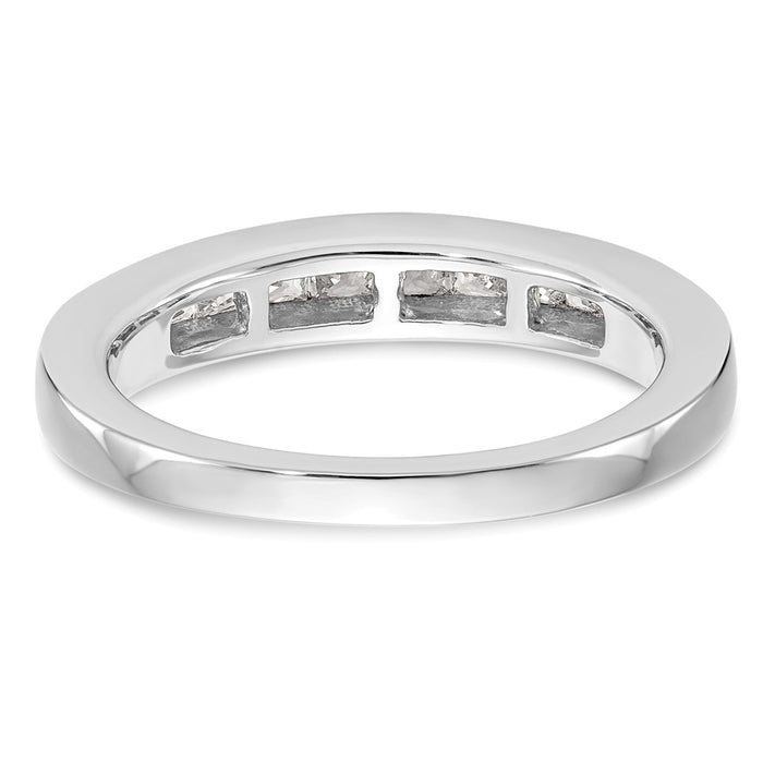 High-Quality 14K White Gold 1/2 Carat Princess Cut Diamond Wedding Band-5