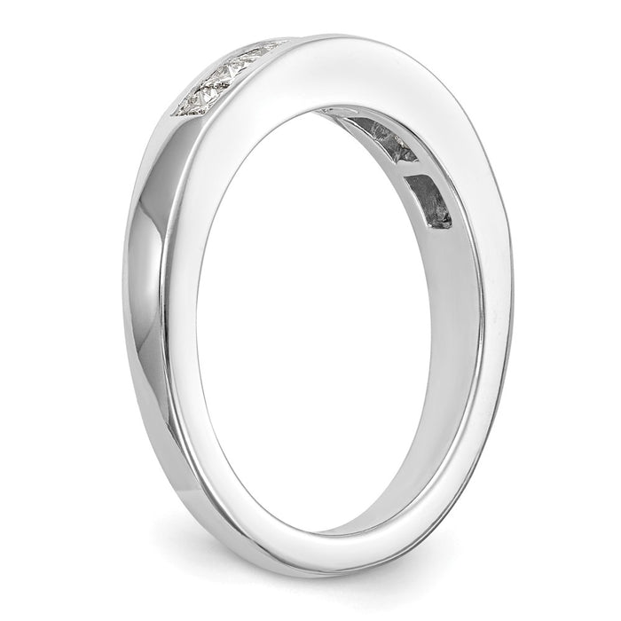 High-Quality 14K White Gold 1/2 Carat Princess Cut Diamond Wedding Band-6