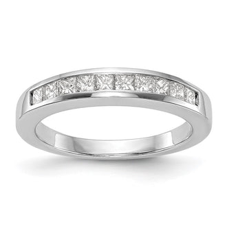 High-Quality 14K White Gold 1/2 Carat Princess Cut Diamond Wedding Band