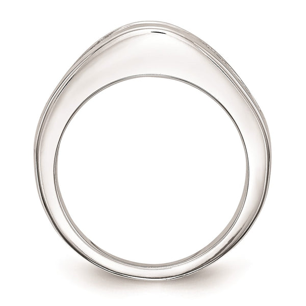 14K White Gold Princess Cut Wedding Band - Channel Set