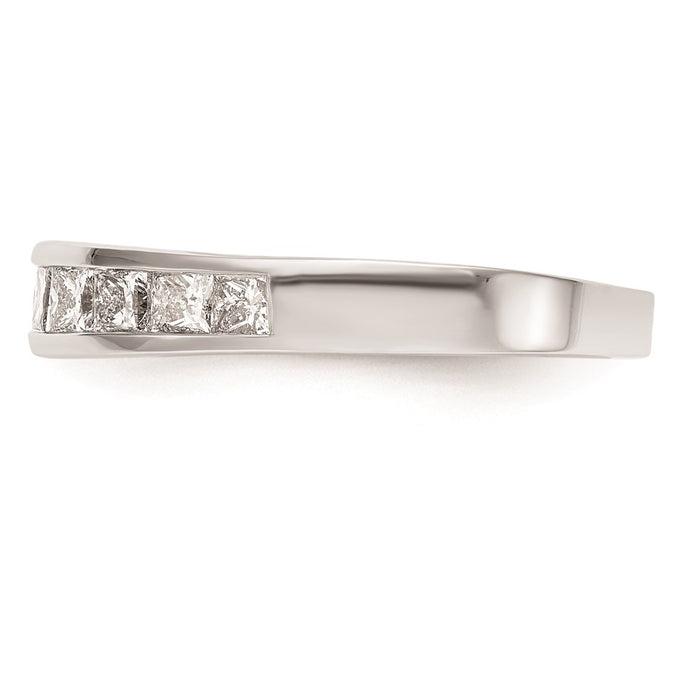 Exclusive 14K White Gold Princess Cut Wedding Band - Stylish Channel Set Design-3