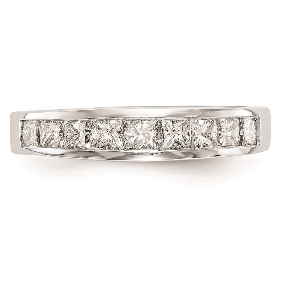 Exclusive 14K White Gold Princess Cut Wedding Band - Stylish Channel Set Design