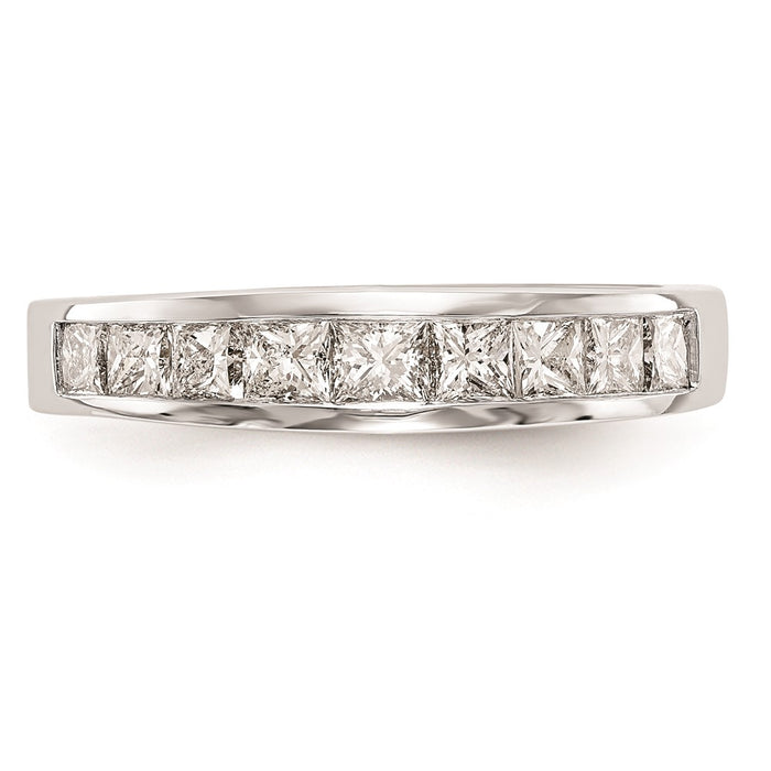 Exclusive 14K White Gold Princess Cut Wedding Band - Stylish Channel Set Design-4