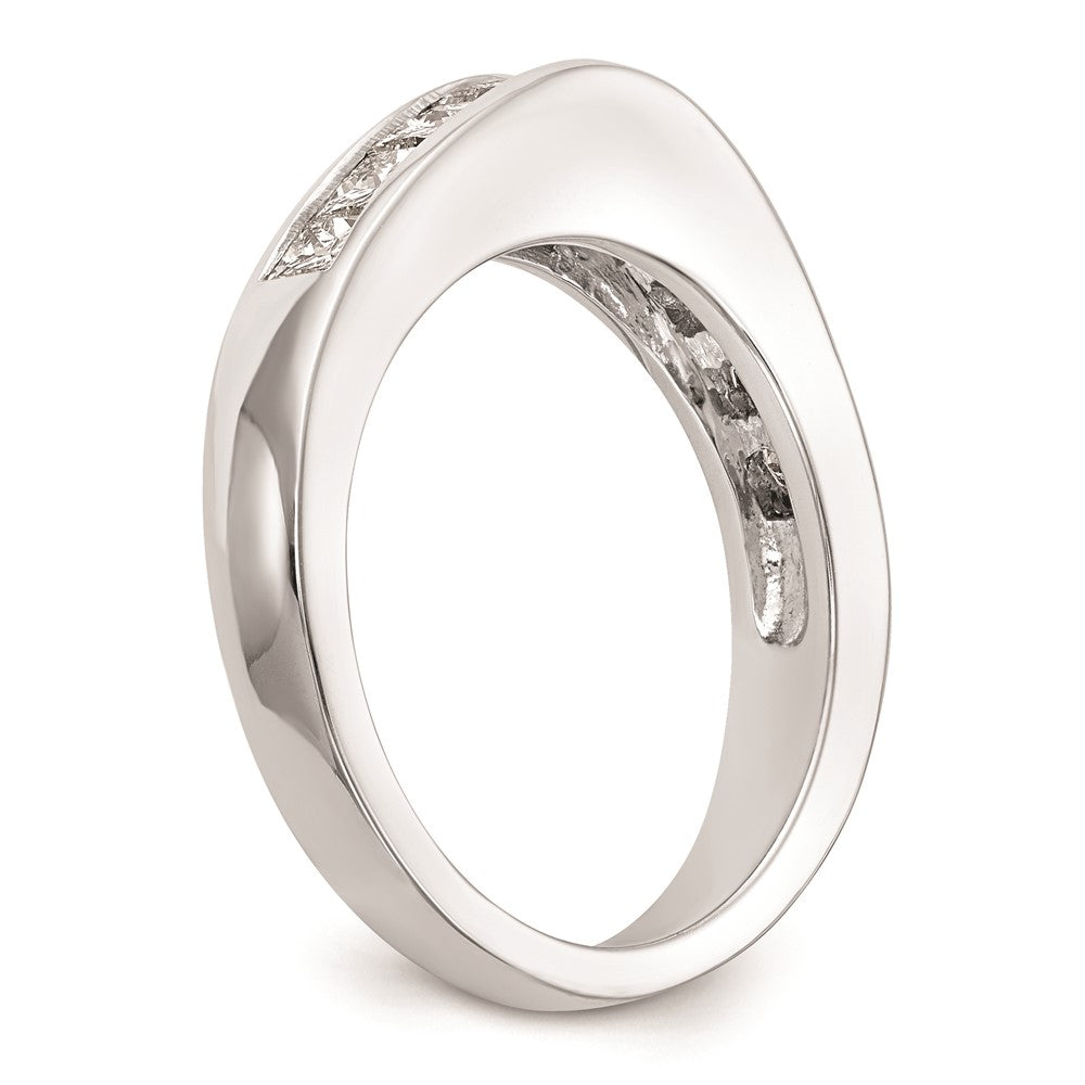 Exclusive 14K White Gold Princess Cut Wedding Band - Stylish Channel Set Design