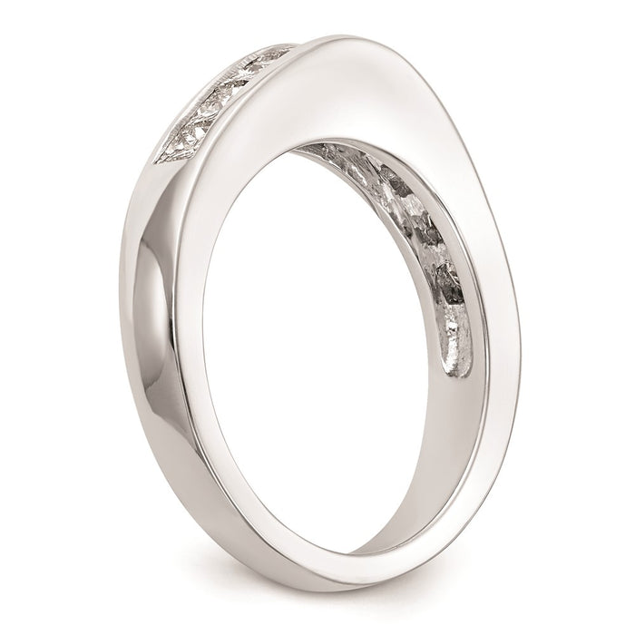 Exclusive 14K White Gold Princess Cut Wedding Band - Stylish Channel Set Design-6